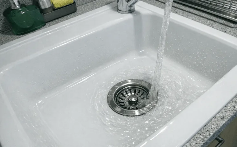Gereinigtes Siphon-Rohrstück aus einer Altbau-Küche nach der Abflussreinigung