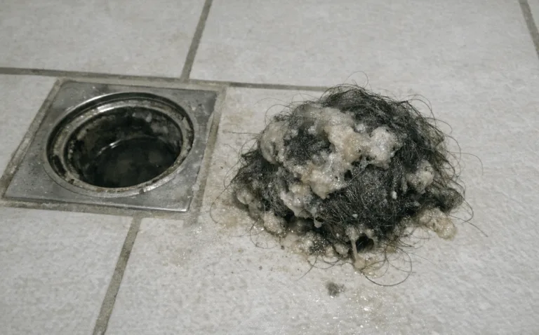 Gluckernder Abfluss in einer bodentiefen Dusche
